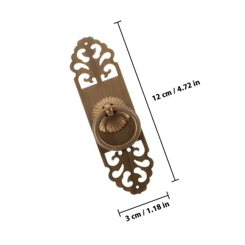 Antique Style Brass Cabinet Handles 2 Pack Vintage Drawer Pulls for Kitchen and Wardrobe, Rustic 3cm x 12cm Hardware With Screws