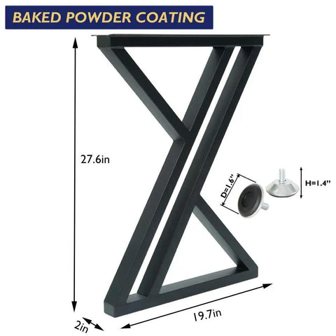 Industrial Metal Table Legs Set 28 Inch Triangle Shape Black Cast Iron Welded Wrought Iron Desk Coffee Table Nightstand Pair Of 2 Heavy Duty DIY Base For Modern Home Projects Outdoor Use