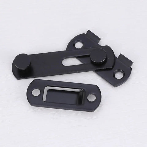 2pcs Stainless Steel Right Angle Hasp Latch for Gates Windows Black, featuring durable black finish and versatile design for doors and windows.