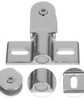 Close-up of Zinc Alloy Glass Door Hinge For Bathroom With Easy Install And Stable Fit, showing pivot mechanism and screw details