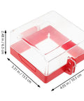 Emergency Stop Switch Cover for Industrial Equipment Transparent Push Button Protector Prevents Misoperation and Protects Electrical Gear in Harsh Environments Made From Durable PC Material with red base and clear measurements