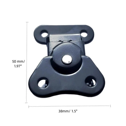 Top view of Heavy Duty Butterfly Twist Latch And Keeper Set For Flight Cases, Tool Boxes, And Guitar Boxes, metal, 1.97 by 1.5 inches, black.