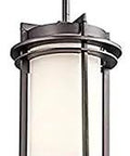 Pacific Edge Outdoor Pendant Light 1 Light In Architectural Bronze With Satin Etched Cased Opal Glass Damp Location