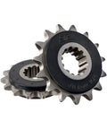15 Tooth Rubber Cushioned Front Countershaft Sprocket For ATV And Dirt Bike Power, SCM420 Chromoly Steel, Heat Treated And Hand Finished, Black Finish Front Drive Gear For Smooth, Durable Performance, two black steel sprockets