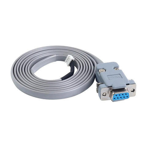 Closed-loop stepper motor interface cable with blue DB-15 connector and gray sheath