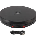 Super Sleek Led Rotating Display Stand With Glow Feature Noiseless Turntable For Jewelry And Cosmetics 25cm Black with Type C USB cable.