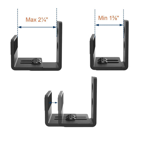 Sliding Barn Door Floor Guide Set For Doors And Cabinets, U Shape, Flexible Adjustable Gap, Flush Flat Bottom, Black Finish