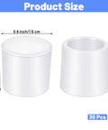 40 Pack Rubber Door Stop Tips And Caps 0.39 Inch Replacement Stoppers For Doors And Hinges, Universal White, side view