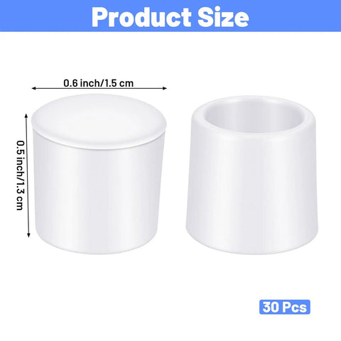 40 Pack Rubber Door Stop Tips And Caps 0.39 Inch Replacement Stoppers For Doors And Hinges, Universal White, side view