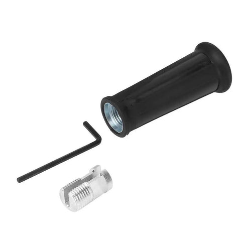 Double Head Metal Cutter And Nibbler Drill Attachment with black handle and silver part for car repair.