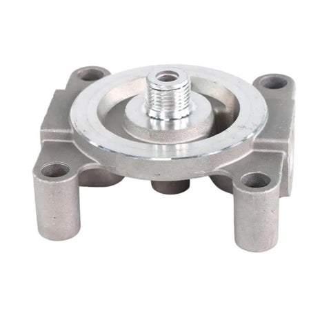 Remote Mount Diesel Engine Coolant Filter Head Water Filter Holder Replaces Part 204163, heavy-duty metal construction, top view.