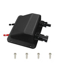 Premium Solar Cable Entry Gland IP68 Waterproof Junction Box For RVs Boats Campers And Vans UV Resistant Prewired 0.33ft 10AWG Cable Easy Install With Built In Screw Slot And Glue Groove For Quick Leakageproof Setup. Black IP68 solar cable entry gland with screws