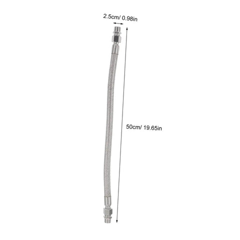 Badass Half Inch Stainless Steel Braided Air Hose High Pressure Heat Resistant Jumper For Industrial Air Compressor Pump Discharge Vibration Absorbing Heavy Duty Pro Grade Quality Keeps Moving Smooth Easy Install Shop Ready Top Tier 50cm hose with fittings