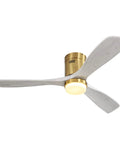 52 Inch Modern Ceiling Fan With Light and Remote, Quiet DC Motor, Six Speeds, Flush Mount, Solid Wood Blades For Cozy Bedroom Or Farmhouse Patio
