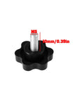 Ten Pcs 5mm Star Socket Cap Screws M5x10mm For CB Radio Mounting Brackets Durable Plastic And Carbon Steel Build Easy Hand Tighten No Tools Needed Non Slip Star Head Design For Quick Vehicle Radio Install shown with measurements