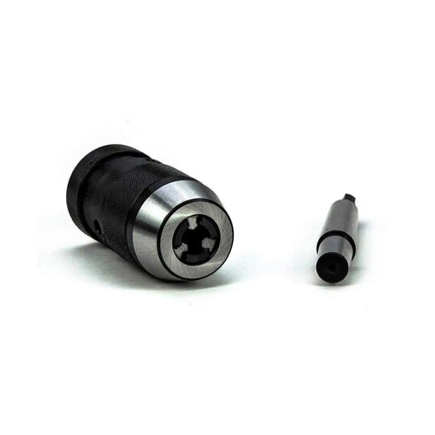 1-Piece 5/8 Inch Keyless Chuck for 2MT Drill Presses and Wood Lathes, smooth tighten and loosen mechanism visible