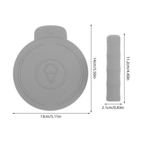 Must Have Two Pack Silicone Ice Cream Maker Handle Covers And Dustproof Lids For Ninja Creami NC700 NC701 Grey Set dimensions