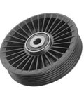 Premium Drive Belt Tensioner Idler Pulley That Fits Mercedes C204 W212 X166 Models Including S300 S350 S550 GL450 With Exact Part Number A6112340193 And 6112340193, showing side view with detailed grooves.