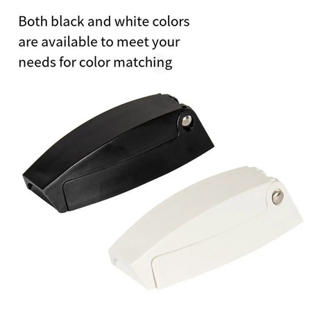 Premium ABS Camper Door Catch Square Design in black and white colors, ideal for RV and trailer baggage compartments.