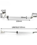 35kg Adjustable Aluminum Alloy Automatic Door Closer dimensions, smooth close gas spring, 230mm fold, 530mm unfold