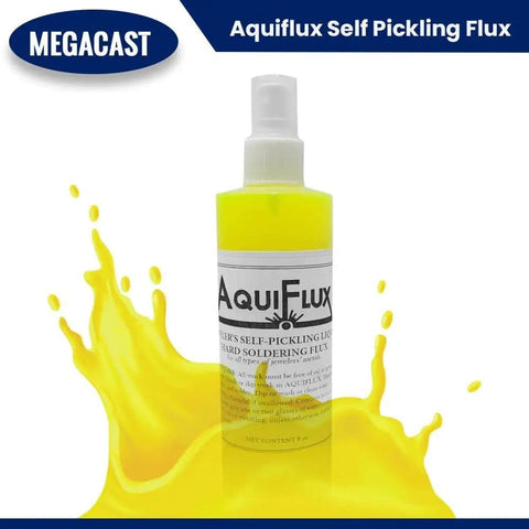 8 oz spray bottle of Self Pickling Flux For Precious Metals Like Gold Silver Platinum And Jewelry Soldering, yellow liquid