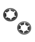 Internal Tooth Lock Washers Set, 40 Pcs, M14 X 28mm And M16 X 28mm, detail of two washers, push on retaining clips, 65Mn steel