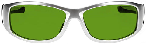 Top Shelf Laser Safety Glasses Constructed Heavy Duty With Polycarbonate Green Lenses front view showcasing effective OD 8 protection.