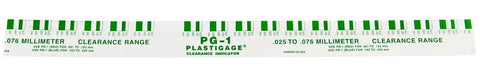 Pro-Grade Plastigauge Kit For Bearing Clearance, Color-Coded Sizing, Oil-Soluble Formula, Made In USA with green measurement scale.