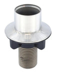 Heavy Duty Universal Faucet Hose Guide In Brushed Nickel with anti-fray core, featuring a sturdy mount for kitchen sink sprayer.