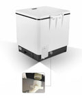 Compact Countertop Dishwasher Featuring One Touch Start Hot Water Wash And UV Dry Cycle For Slick Kitchens Plus Smooth Glide Rack Hassle-Free Tabletop Cleaner - rear view showing connection ports.