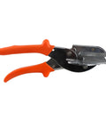 Five Degree Corner Line Sealing Scissors with orange ergonomic handles and steel cutting blades