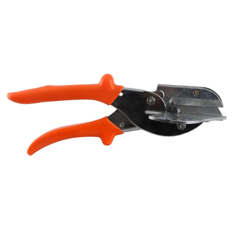 Five Degree Corner Line Sealing Scissors with orange ergonomic handles and steel cutting blades