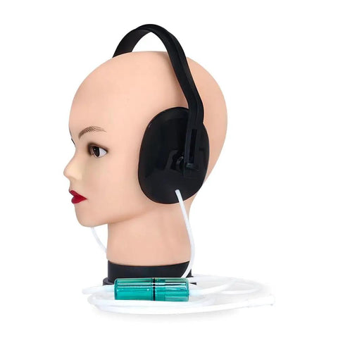 Hydrogen Inhalation Ear Mask Black Comfy Fit For Tinnitus Relief And Wellness Support At Home Use H2 Therapy Accessory on mannequin