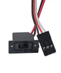 Connector and wiring from 60A Brushed ESC For 1/10 RC Cars And Tanks, 6V 2A BEC, with switch and black plug detail, wires visible