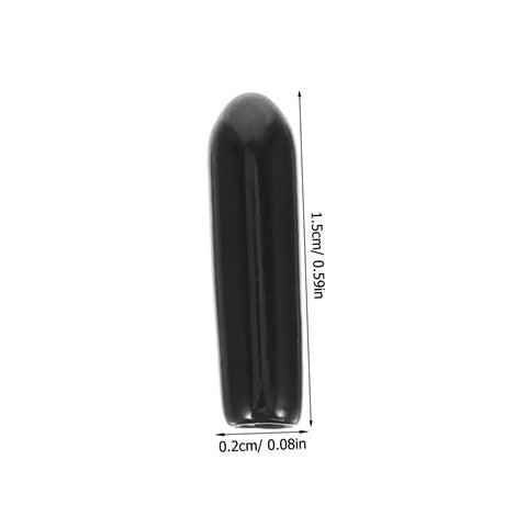 Top Notch Dishwasher Rack Tip Protectors Heavy Duty Black Plastic Prong End Caps, 1.5cm tall, 0.2cm wide, tool-free installation.