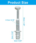10 Pack M6 X 35mm Cam Bolts For Furniture Assembly with dimensions in blue text, showing galvanized finish, heavy duty iron