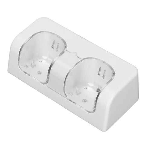 Noiseless Remote Battery Charger Dual Dock for consoles, made from ABS material, designed to hold two controller batteries.