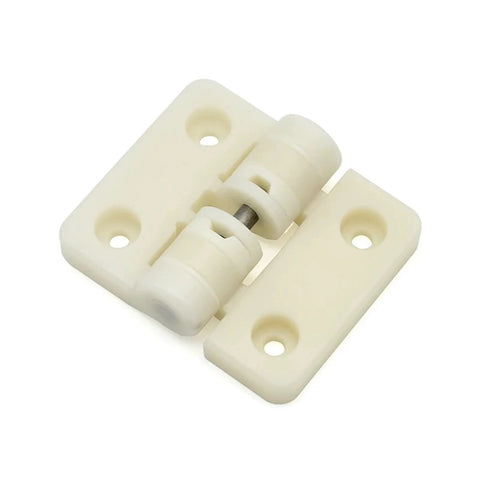 XK551 resin positioning hinge, white plastic hinge with mounting plates and pin, 1 pc