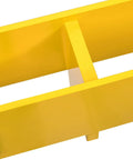 Universal Forklift Lifting Hook With Swivel Head And Two L Screws Built Like A Tank To Handle 4800 Pounds Of Heavy Gear Yellow Powder Coated Steel close-up view of durable construction