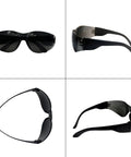 Heavy Duty Protective Safety Glasses Featuring Kickass Impact Resistance And ANSI Certification For Construction Crews and Workshop Pros, black frames angled view.