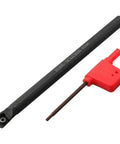 SCLCR06 Turning Tool Holder Kit With CCMT060204 HM Inserts For Steel Machining, S08K boring bar with T8 wrench, black and red