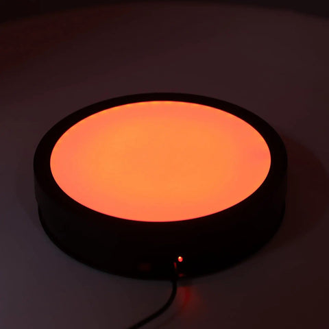 Stunning 360 Degree Rotating Display Stand With Electric Turntable, Adjustable Speed And Direction Control Via Remote, USB Powered 22cm Platform Featuring Colorful LED Lights For Pro Product Photography And Live Streaming - red LED light