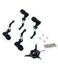RC Helicopter Swashplate Replacement Set With Leaf Clip For K124 And K170 Aluminum Cross Plate Blade Clamps Bearings Easy Install Spare Part For DIYers Black visible parts