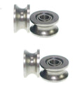 U Groove Ball Bearing 4x13x7mm Deep Groove Pulley Rail Bearing Mini Wheel Set 20 Pack U624ZZ Precision Bearings, steel