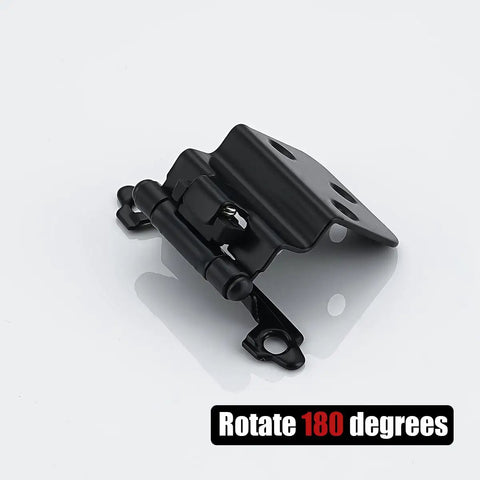 Three Eighths Inch Inset Cabinet Door Hinges Matte Black Finish 60 Pack Heavy Duty Self Closing Flush Face Mount