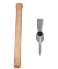 All Purpose Garden Pick Mattock Hoe With Wooden Handle 15.7 Inch Forged Adze Pick components shown separated