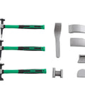 9 Piece Sheet Metal Repair Tools Set For Auto Body Dent Fixes, Durable 45 Steel Die Forged Kit With Leverage Tools For Easy Dent Smoothing, Rust Resistant Pro Grade Great For Home Garage Repairs, 9-piece dent repair tools