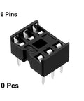 DIP IC Socket Adapter 2.54mm Pitch Two Row 6 Pins Soldering Ready 10 Pack, 7.6mm Row Spacing, Durable Plastic Metal Construction
