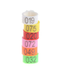 Stack of colorful numbered 10mm Pigeon Leg Bands Identify Rings Pack Of 100 For Carrier Birds Durable Metal Bird Tags With Numbers Training