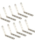 10 Pack L Shape Angle Corner Braces With Shelf Bracket Fasteners And Corner Connectors For Built To Last Beefy Durable Furniture Frames 125x125x20mm Coated Anti Rust 90 Degree Heavy Duty Support displayed in two rows